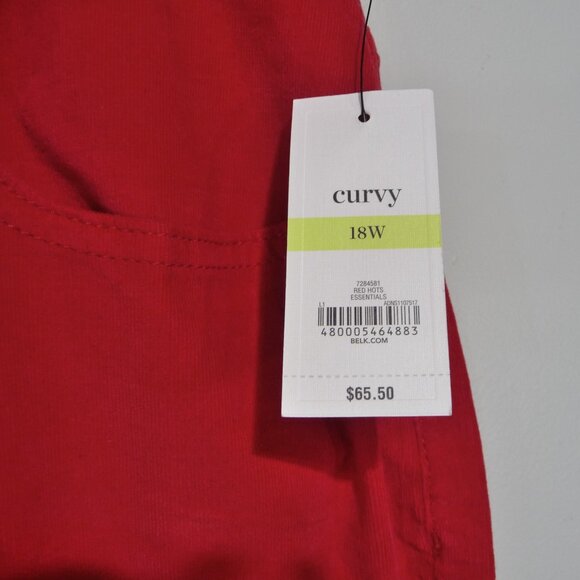 Crown & Ivy Curvy HIGH RISE Size 18W Red Corduroy Pants - Picture 3 of 8